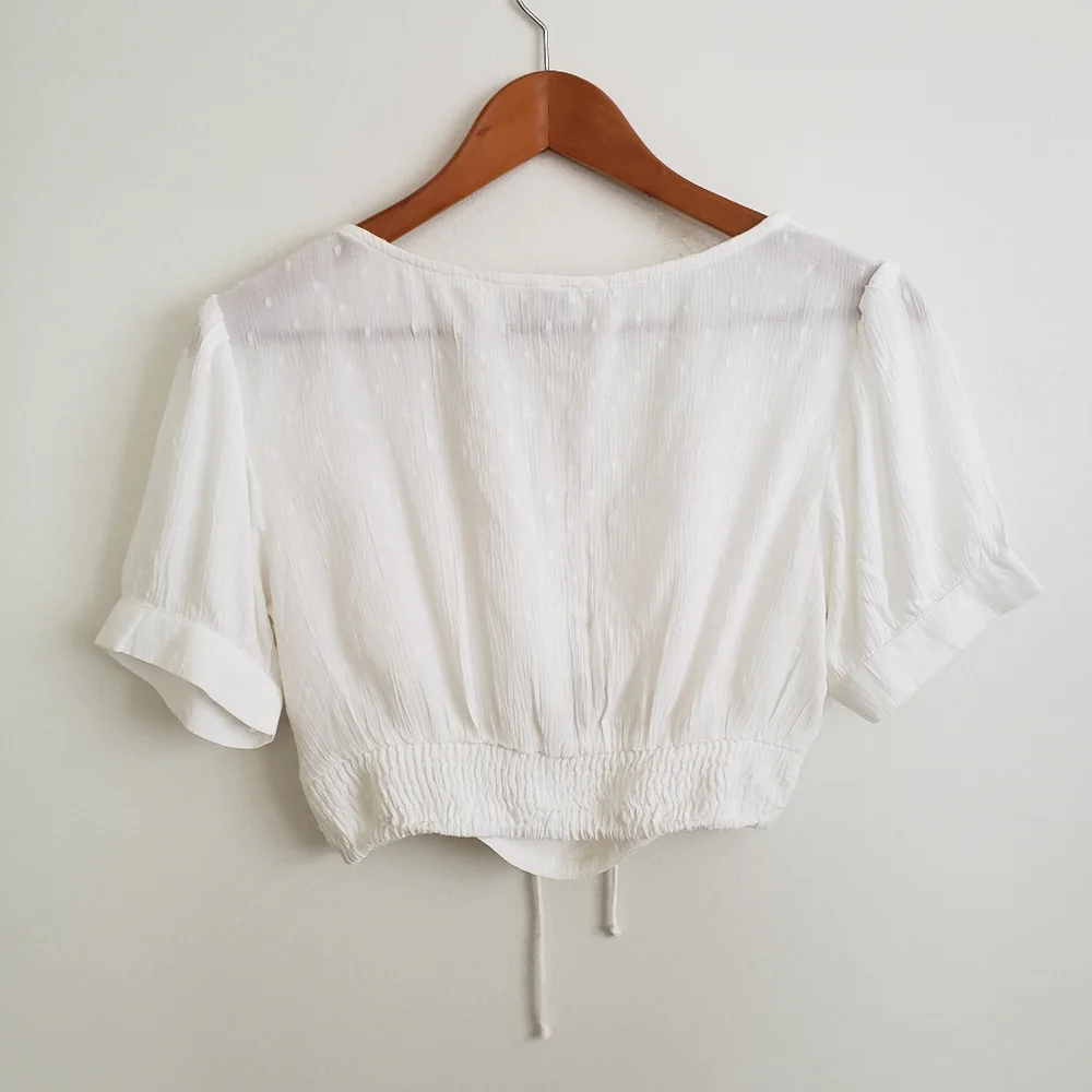 ASOS white lace up cutout crop top - Picture 7 of 7